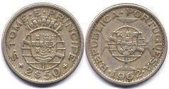 coin Saint Thomas and Prince 2.5 escudos 1962