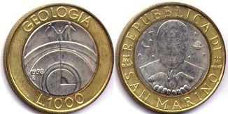 moneta San Marino 1000 lire 1998