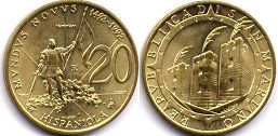 moneta San Marino 20 lire 1992