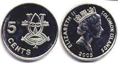 coin Solomon Islands 5 cents 2005
