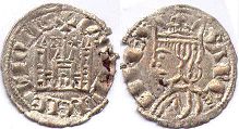 coin Castile and Leon cornado noven 1284-1295