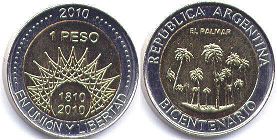 coin Argentina 1 peso 2010