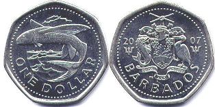 coin Barbados 1 dollar 2007