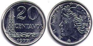 coin Brazil 20 centavos 1977