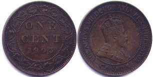coin canadian old coin 1 cent 1903