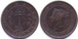 coin Ceylon 1 cent 1870