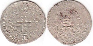moneda Francia maille blanche 1350-1364