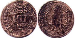 Münze Paderborn 4 pfennig 1693