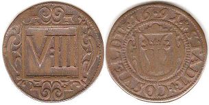 Münze Coesfeld 8 pfennig 1681