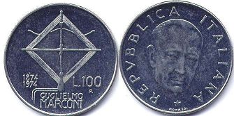 coin Italy 100 lire 1974