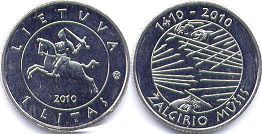 coin Lithuania 1 litas 2010