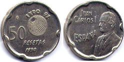 monnaie Espagne 50 pesetas 1990