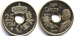 coin Spain 25 pesetas 2000