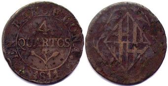 moneda Barcelona 4 quartos 1811