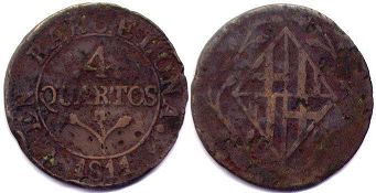 coin Barcelona 4 quartos 1811