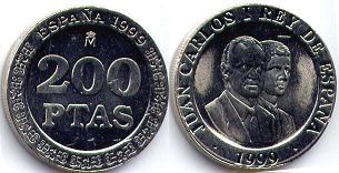 monnaie Espagne 200 pesetas 1999