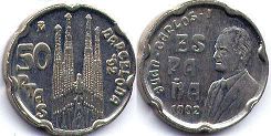 coin Spain 50 pesetas 1992