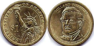moneda Estados Unidos 1 dollar 2010 Fillmore