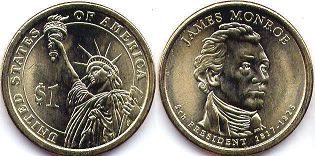 moneda Estados Unidos 1 dollar 2008 Monroe