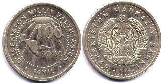 coin Uzbekistan 100 som 2004