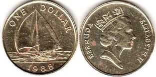 coin Bermuda 1 dollar 1988