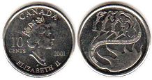 pièce de monnaie canadian commémorative pièce de monnaie 10 cents 2001