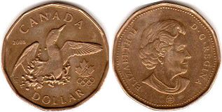  moneda canadiense conmemorativa 1 dólar 2008