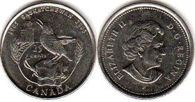 monnaie canadienne commémorative 25 cents 2005