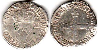moneda Francia 1/8 ecu 1583