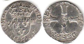 moneda Francia 1/8 ecu 1603