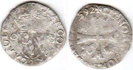 moneda Francia douzain 1592