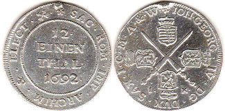 Münze Sachsen 1/12 Thaler 1692
