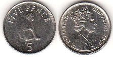 coin Gibraltar 5 pence 2007