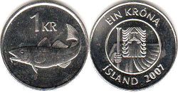 coin Iceland 1 krona 2007