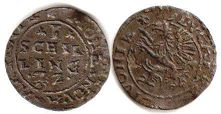 coin Livonia shilling 1572