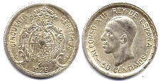 coin Spain 50 centimos 1926