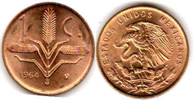 Mexican coin 1 centavo 1964