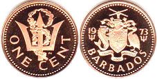 coin Barbados 1 cent 1973