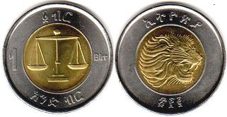 coin Ethiopia 1 birr 2010