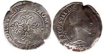 piece France 1/2 franc 1578