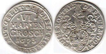 Münze Hildesheim 6 mariengroschen 1673