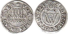 coin Brunswick-Luneburg-Celle 4 mariengroschen 1667