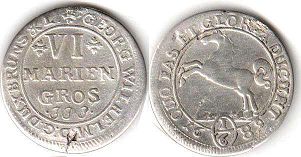 coin Brunswick-Luneburg-Celle 6 mariengroschen 1689