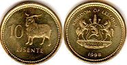 coin Lesotho 10 lisente 1998