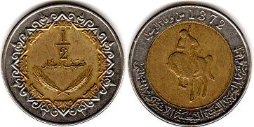 coin Libya 1/2 dinar 2004