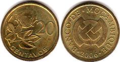 coin Mozambique 20 centavos 2006