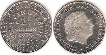 coin Netherlands 2.5 gulden 1979