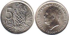 coin Samoa 5 sene 2000
