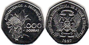 coin Saint Thomas and Prince 1000 dobras 1997