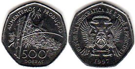 coin Saint Thomas and Prince 500 dobras 1997